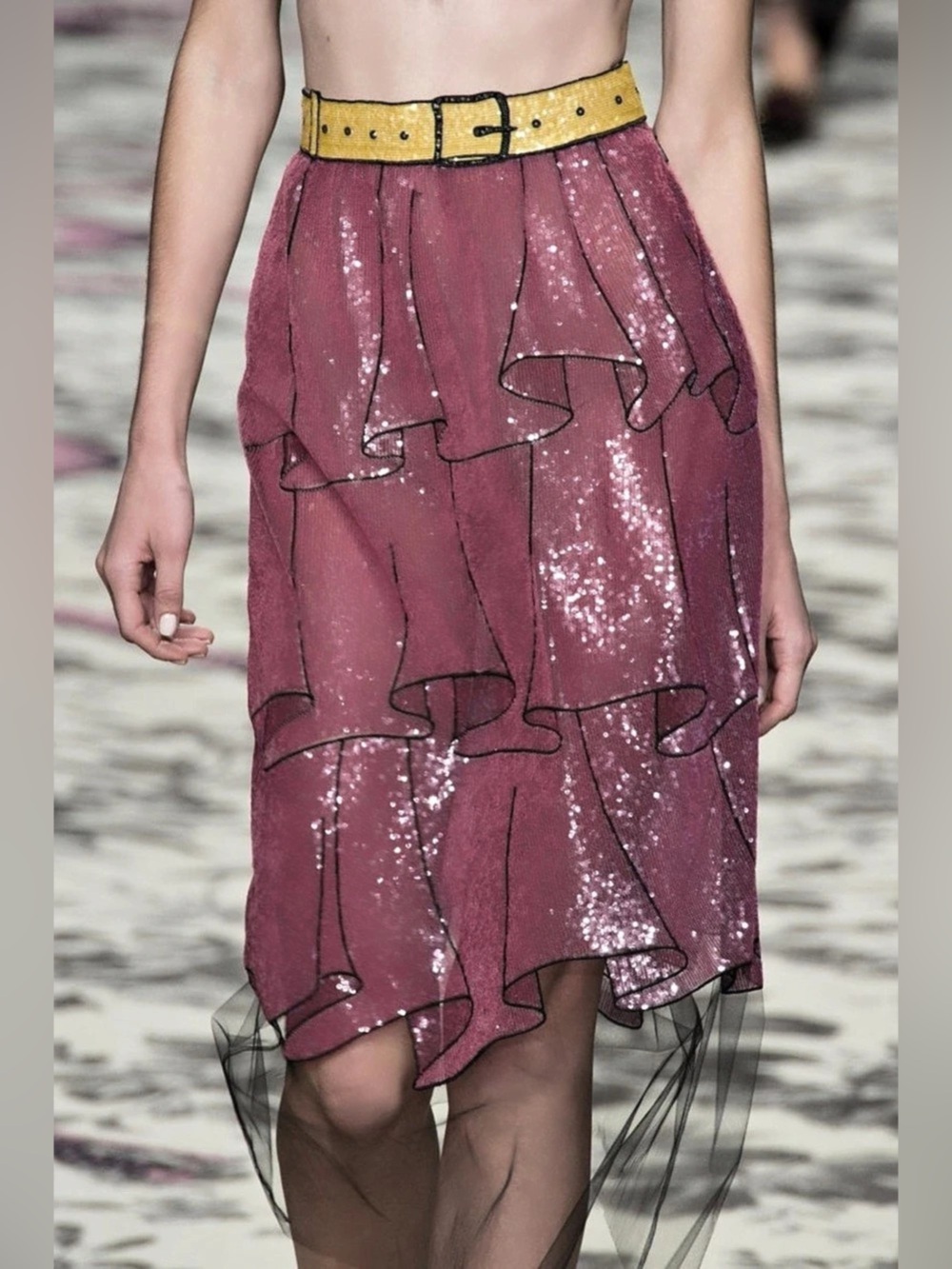 ‘Gucci’ Trompe l'Oeil Sequin and Tulle Skirt